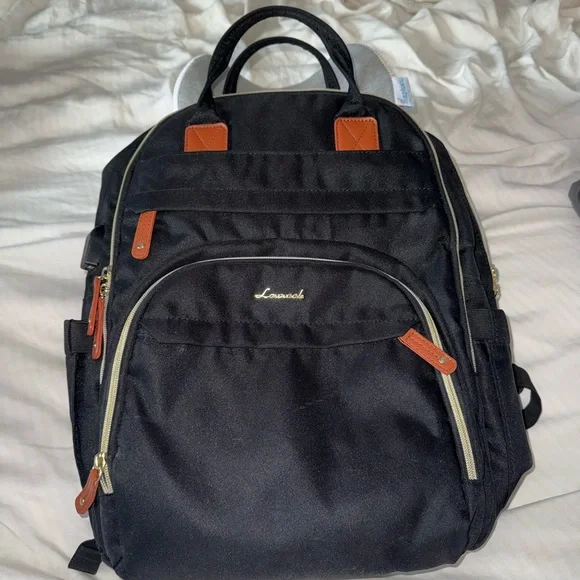 Black and Brown Backpack with Padded Straps and Durable Fabric - Picture 9 of 11